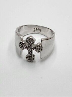 Premier Designs Devotion Cross Silver Ring Sz 6.5